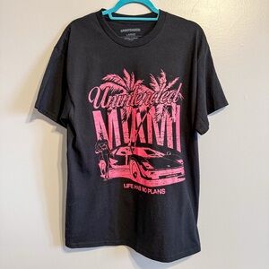 Unintended Miami Graphic T Shirt Black Pink Streetwear Tee Size L